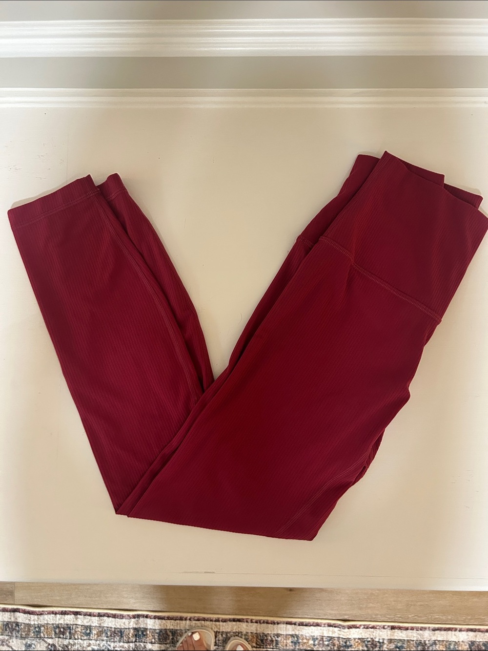 Lululemon Women’s High-Waist Ribbed Align Leggings - Burgundy Bay